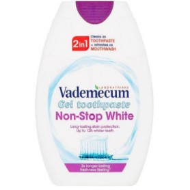 Vademecum 2v1 Non-Stop White zubní pasta a ústní voda v jednom (VÝPRODEJOVÁ CENA - může být lehce poškrábaný obal)