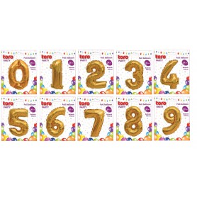 Toro balónek číslice matně zlatá 30 cm